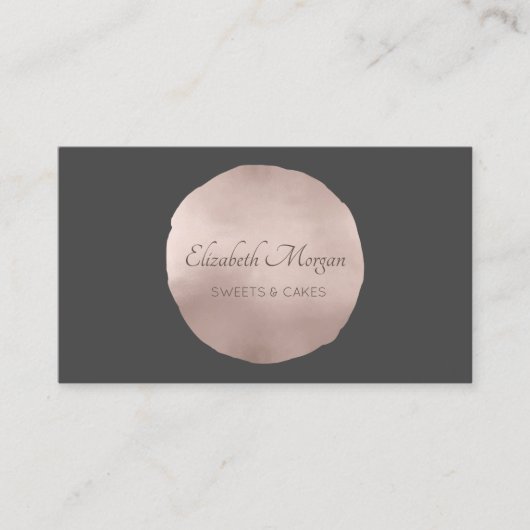 Professional Elegant Roos Gold Brush Cirkel Visitekaartje (Voorkant)