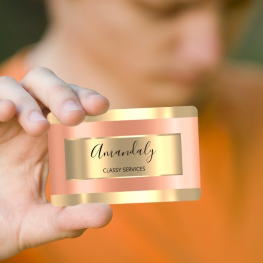 Professional Elegant Roos Gold CONSULTING Blogger Visitekaartje