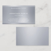 Professional Elegant Silver-look Sjabloon Modern Visitekaartje (Voorkant / Achterkant)