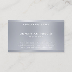 Professional Elegant Silver-look Sjabloon Modern Visitekaartje