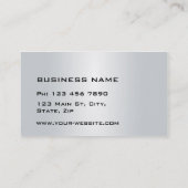 Professional Elegant Silver Metal Plain Modern Visitekaartje (Achterkant)