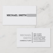 Professional Elegant Silver Modern Plain White Visitekaartje (Voorkant / Achterkant)