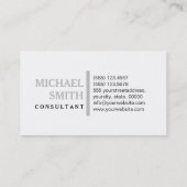 Professional Elegant Silver Modern Plain White Visitekaartje (Achterkant)