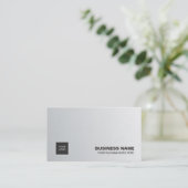 Professional Elegant Silver Simple Chic Luxe Visitekaartje (Staand voorkant)