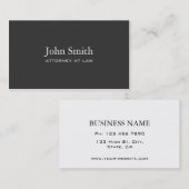 Professional Elegant Simple Plain Attorney Black Visitekaartje (Voorkant / Achterkant)