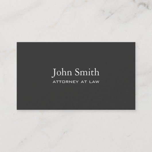 Professional Elegant Simple Plain Attorney Black Visitekaartje (Voorkant)