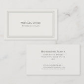 Professional Elegant Simple Plain Attorney Cream Visitekaartje (Voorkant / Achterkant)