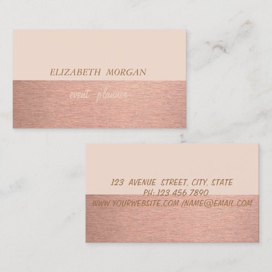 Professional, elegant stijlvol minimalistisch visitekaartje (Voorkant / Achterkant)