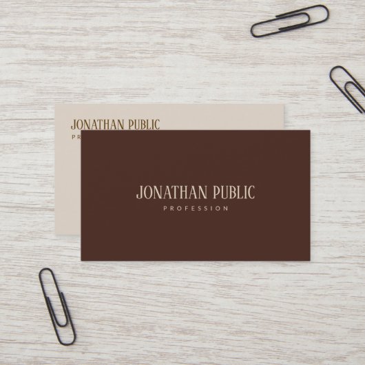 Professional Elegant Template Brown & Beige Luxury Visitekaartje (Voorkant / Achterkant in situ)