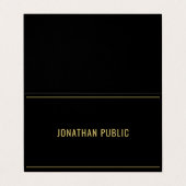 Professional Elegant Template Folded Black & Gold Visitekaartje (Buitenkant ongevouwen)
