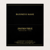 Professional Elegant Template Folded Black & Gold Visitekaartje (Binnenkant ongevouwen)