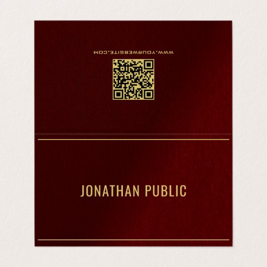 Professional Elegant Template Folded Gold Text Visitekaartje (Buitenkant ongevouwen)