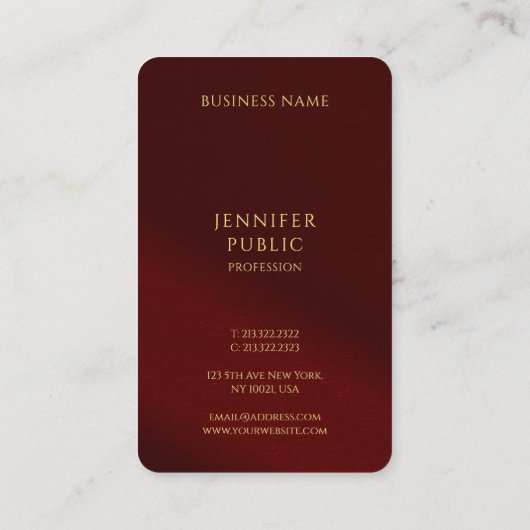 Professional Elegant Template Gold Text Luxurious Visitekaartje (Achterkant)