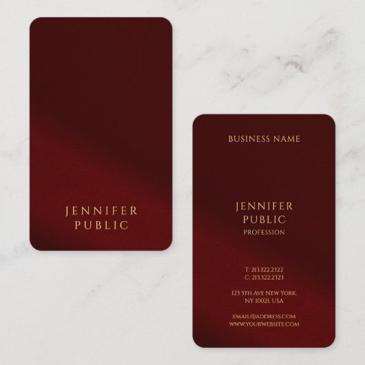 Professional Elegant Template Gold Text Luxurious Visitekaartje (Voorkant / Achterkant)