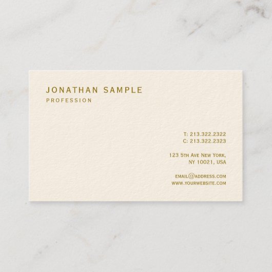 Professional Elegant Template Gold Text Luxurious Visitekaartje (Achterkant)