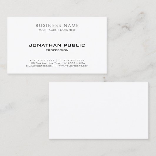 Professional Elegant Trendy Moderne Eenvoudige Sja Visitekaartje (Voorkant / Achterkant)