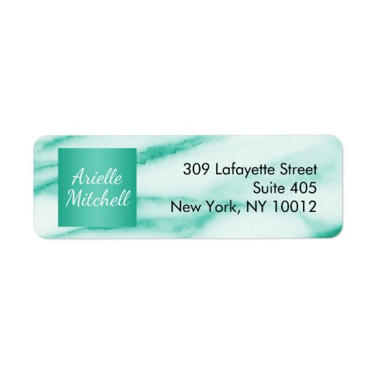 Professional Elegant Turquoise Alabaster Marble Etiket (Voorkant)