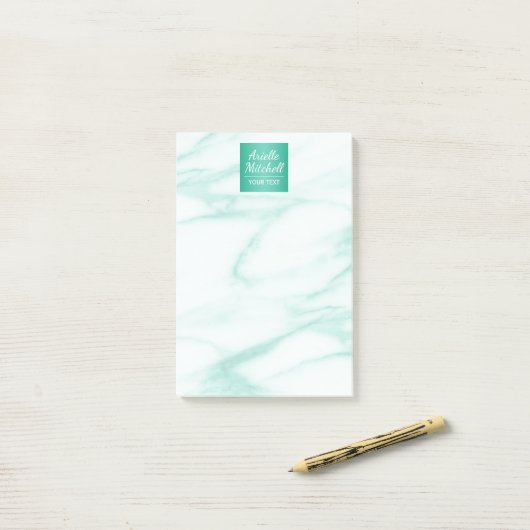 Professional Elegant Turquoise Alabaster Marble Post-it® Notes (Op bureau)