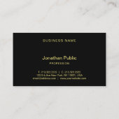 Professional Elegant Typography Name Black Gold Visitekaartje (Achterkant)