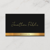 Professional Elegant Typography Name Black Gold Visitekaartje (Voorkant)