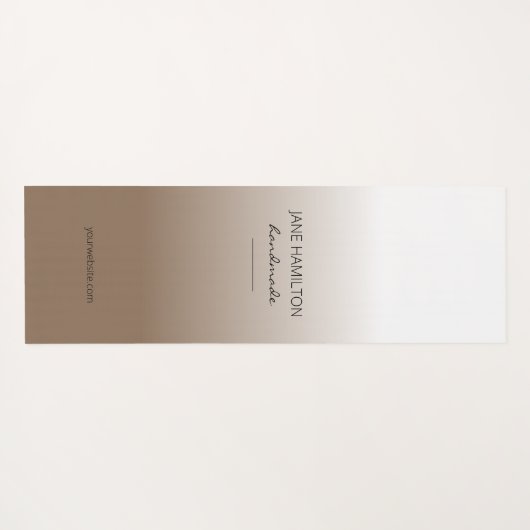 Professional Elegant White en Brown Exercise Mat (Achterkant (horizontaal))