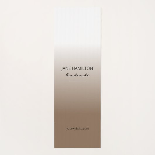 Professional Elegant White en Brown Exercise Mat (Achterkant)