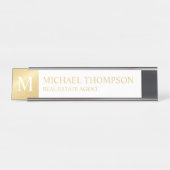 Professional Elegant White en Gold Bureau Naambordje (Voorkant)