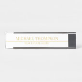 Professional Elegant White en Gold Bureau Naambordje (Voorkant)