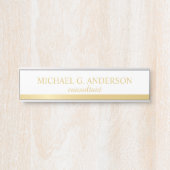 Professional Elegant White en Gold Deurbordje (Voorkant)