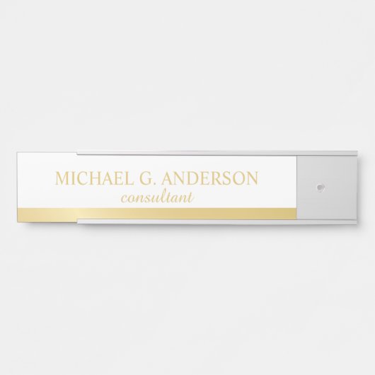 Professional Elegant White en Gold Deurbordje (Voorkant)