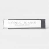 Professional Elegant White en Silver Bureau Naambordje (Voorkant)