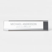 Professional Elegant White en Silver Bureau Naambordje (Voorkant)