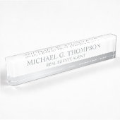 Professional Elegant White en Silver Naambordje