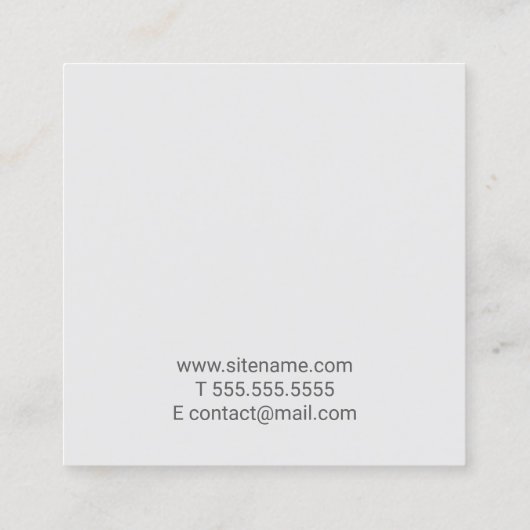 Professional Elegant White Marble Vierkante Visitekaartje (Achterkant)