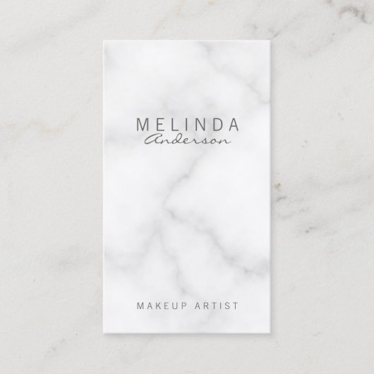 Professional Elegant White Marble Visitekaartje (Voorkant)