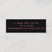 Professional Elegant White Opal, Stripe Lotus Mini Visitekaartje (Achterkant)