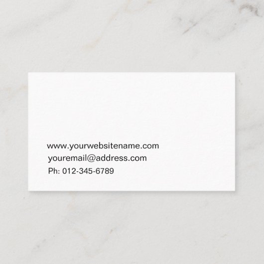 Professional Elegant White Visitekaartje (Achterkant)