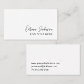 Professional Elegant White Visitekaartje (Voorkant / Achterkant)