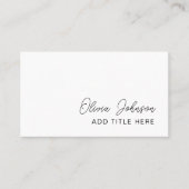 Professional Elegant White Visitekaartje (Voorkant)