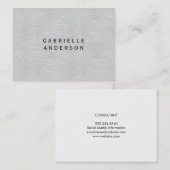 Professional elegant wit leder visitekaartje (Voorkant / Achterkant)