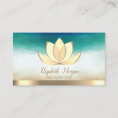 Professional Elegant Yoga Instructor Gold Lotus Visitekaartje (Voorkant)