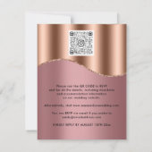 Professional Elegant zwart Roos koper QRCode roze (Achterkant)