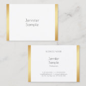 Professional ElegantTrendy Sjabloon Gold White Visitekaartje (Voorkant / Achterkant)