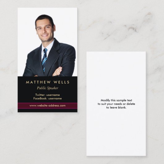 Professional Employee Portrait Photo Visitekaartje (Voorkant / Achterkant)