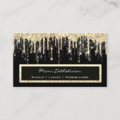 Professional Event Eyelash Makeup Gold Black Drip Visitekaartje (Voorkant)