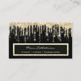 Professional Event Eyelash Makeup Gold Black Drip Visitekaartje