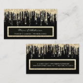 Professional Event Eyelash Makeup Gold Black Drip Visitekaartje (Voorkant / Achterkant)