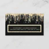 Professional Event Eyelash Makeup Gold Black Drip Visitekaartje (Achterkant)