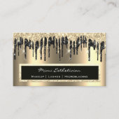 Professional Event Eyelash Sepia Gold Black Drip Visitekaartje (Voorkant)