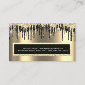 Professional Event Eyelash Sepia Gold Black Drip Visitekaartje (Achterkant)